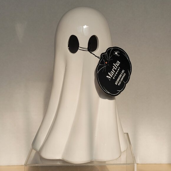 Martha Stewart Halloween Decor LED Lights Up White Ceramic Spooky Ghost 8.75 in - Picture 15 of 15